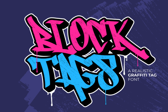Block Tags: A Realistic Graffiti Display Font for Creative Expression